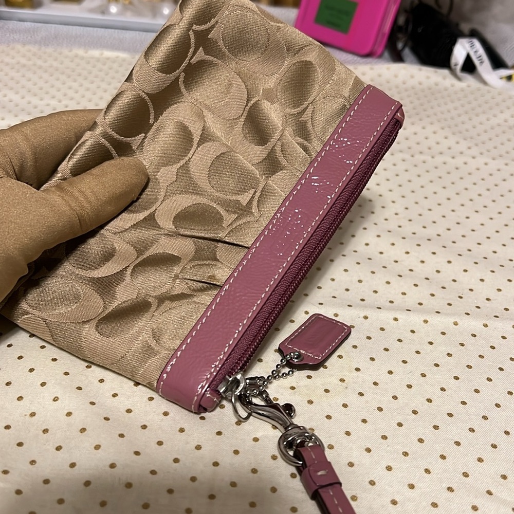 Coach canvas wristlet